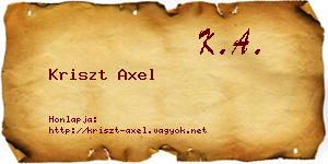 Kriszt Axel névjegykártya
